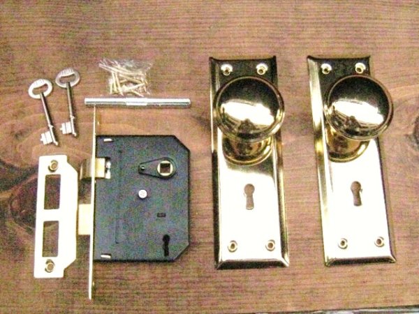 画像2: 握り玉箱錠 　WJ2293  CASABONITA 　金色握り玉 (2)