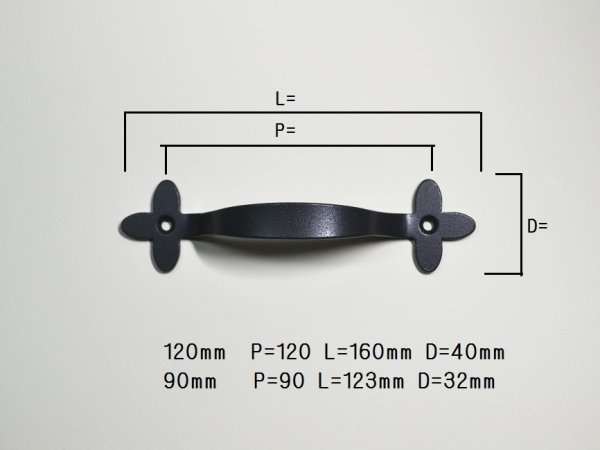 画像2: HF-2 アイアンクローバーハンドル　Ｎブラック (2)