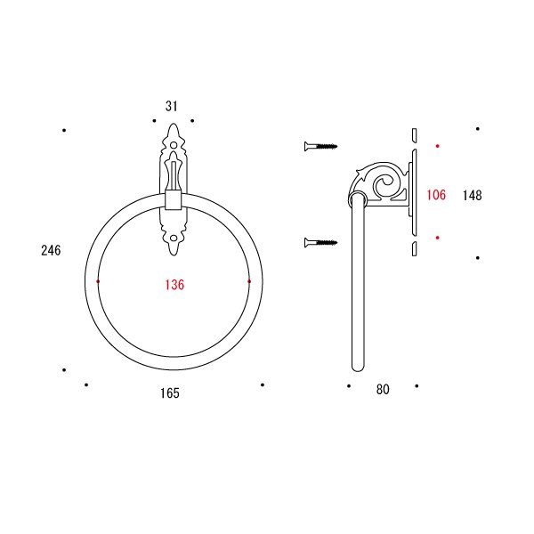 画像2: GI　タオルリング　白　640326 (2)