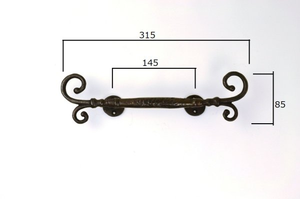 画像2: アンティークブラック　ドアハンドル　ehd-043 (2)