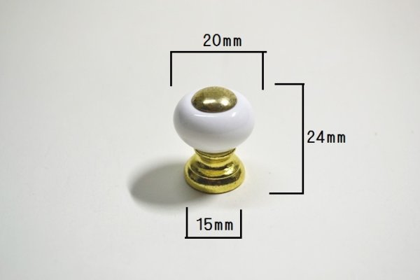 画像1: 3/4 ホワイトセラミックノブ　K33-P258WT (1)