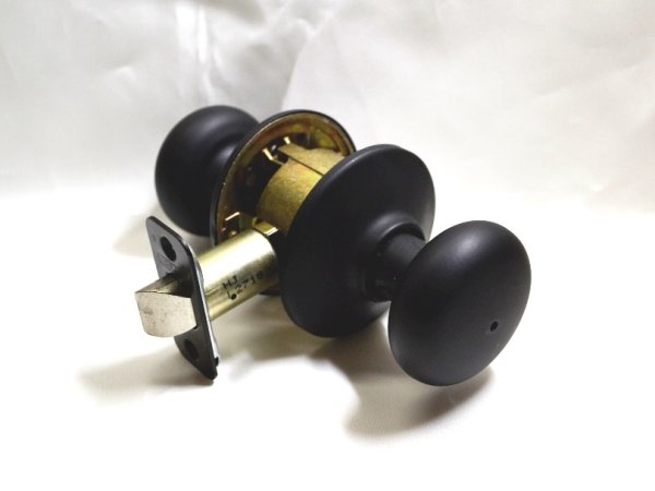 画像2: SCHLAGE  握り玉間仕切り錠　プリマス　マットブラック (2)