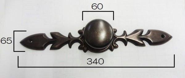 画像3: アンティークブラック 装飾長座ドアノブ 店舗入り口用取っ手 EHD-167 (3)