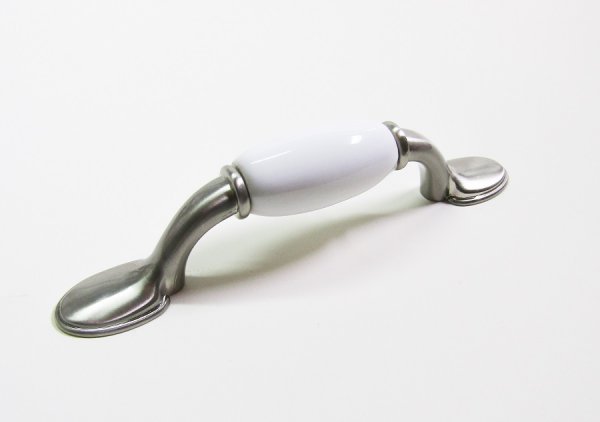 画像2: ホワイトセラミック＆サテンニッケル　ハンドル　P50011C-WSN (2)