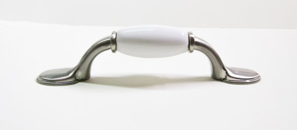 画像3: ホワイトセラミック＆サテンニッケル　ハンドル　P50011C-WSN (3)