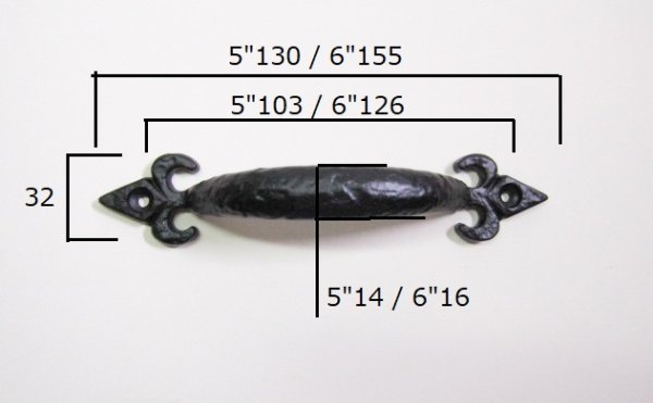 画像4: 取っ手 ブラックアイアンハンドル SH8143 (4)