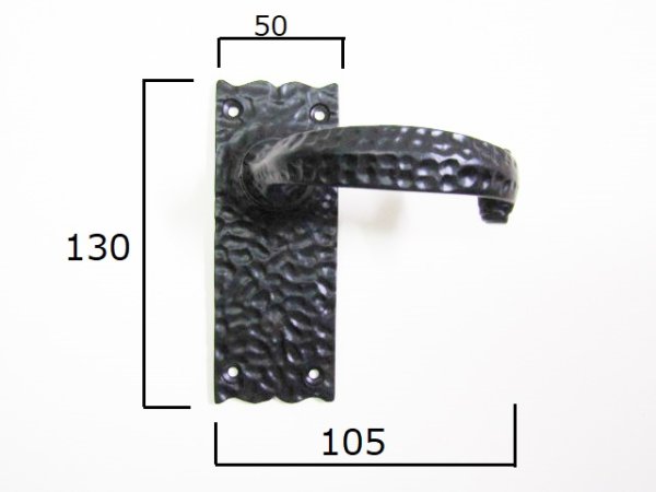 画像3: ブラックアイアン　レバーハンドル 空錠  錠前　ロートアイアン取っ手　SH8004 (3)