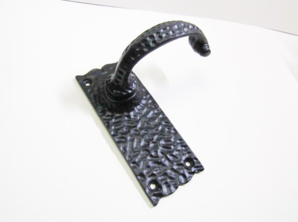 画像2: ブラックアイアン　レバーハンドル 空錠  錠前　ロートアイアン取っ手　SH8004 (2)