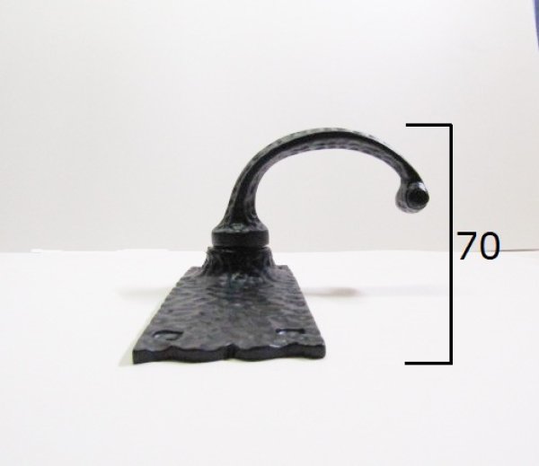 画像4: ブラックアイアン　レバーハンドル 空錠  錠前　ロートアイアン取っ手　SH8004 (4)