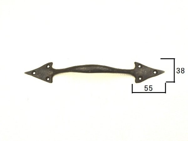 画像2: 真鍮製取っ手 ブラック取っ手 アンティークブラック EHD-83 (2)