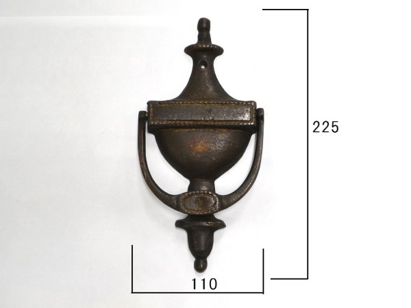 画像1: 真鍮製ドアノッカー　アンティークブラック　ドア金具 (1)