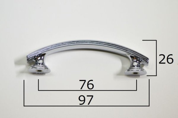 画像4: アメリカン　ダイナー取っ手　クローム  L=97 (4)