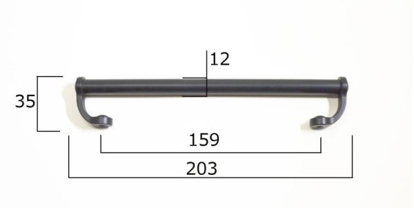 画像4: SALE ラスティック ファームハウス取っ手 大 黒艶無し  L=203 (4)