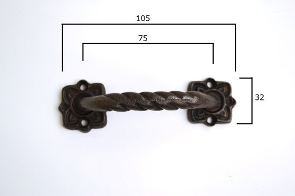 画像3: 真鍮製取っ手　ブラック取っ手　アンティークブラック　EHD-12 (3)