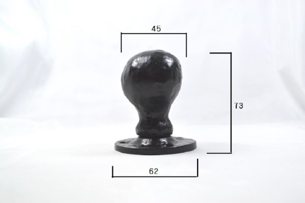 画像2: ブラックアイアン ボール型 握り玉空錠 OM8072 (2)