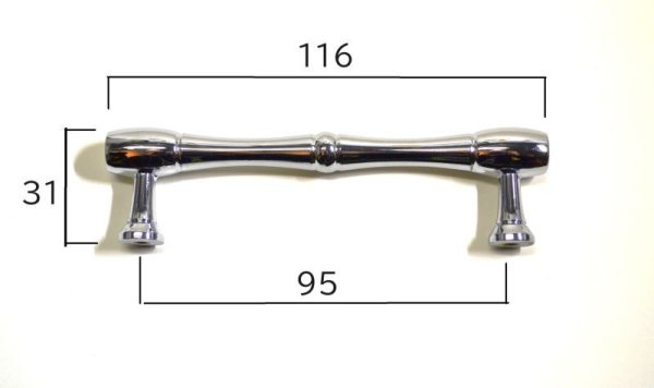 画像3: トラディショナル 取っ手 クローム PN1500-PC-25  L=116 (3)