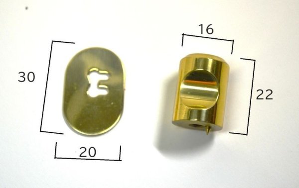 画像4: 真鍮 座付円筒つまみ 磨き 16mm (4)