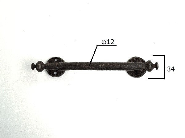 画像3: 真鍮製取っ手 ブラック取っ手 アンティークブラック EHD-80 (3)