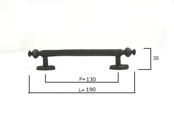画像2: 真鍮製取っ手 ブラック取っ手 アンティークブラック EHD-80 (2)