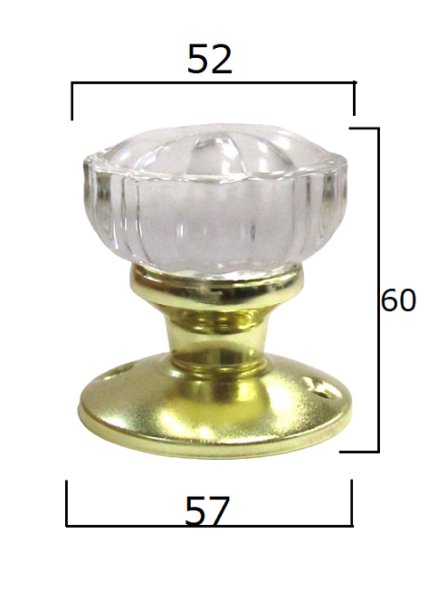 画像2: ガラス製両ノブ　丸座　金色　空錠セット　CASABONITA  WJ2317 (2)