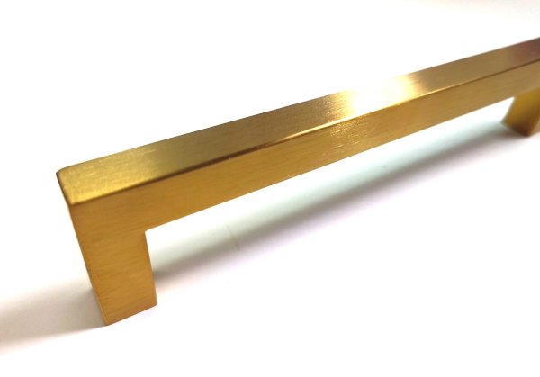 画像2: サテンブラス　スクエア取っ手　H0306 L=172 (2)