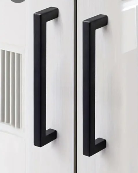 画像3: スクエア　マットブラック取っ手　H0310　L=135&167 (3)