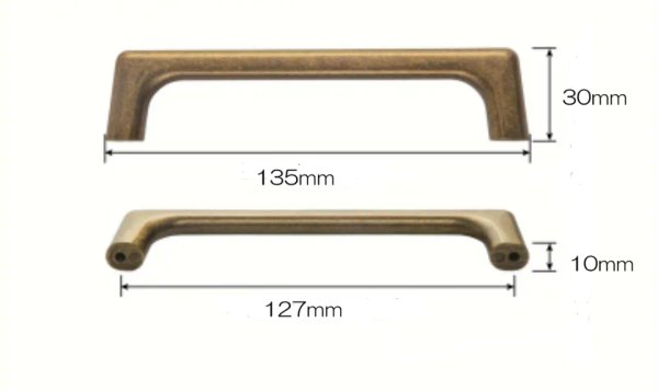画像3: アンティークブロンズ取っ手　H0305 L=135 (3)