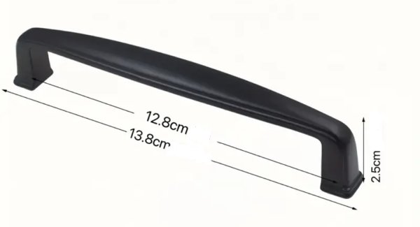 画像2: サイレント　マットブラック取っ手　L=138 (2)