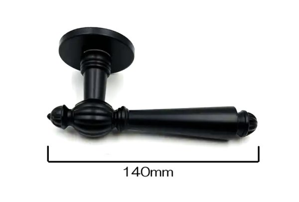 画像3: フレンチなマットブラック　レバーハンドル 空錠  錠前　 (3)