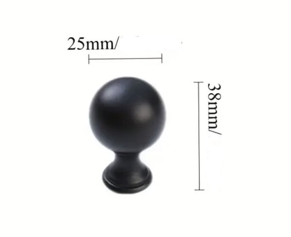 画像1: マットブラック　スモールラウンドつまみ (1)