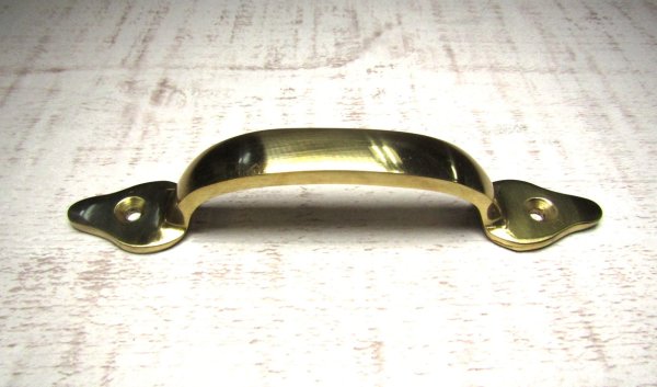 画像2: 真鍮製　キャビネット　取っ手　スペード　磨き　　 (2)