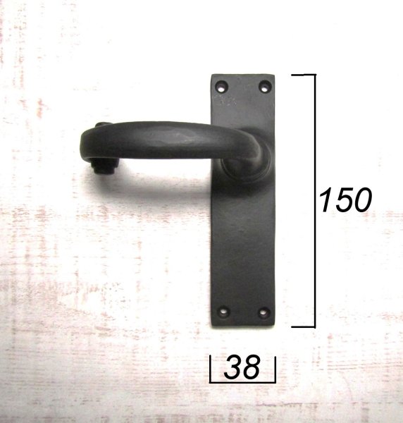 画像3: ブラックアイアン　レバーハンドル　空錠　錠前　ロートアイアン　SH8020　ラッチ付きSHTB001 3" (3)