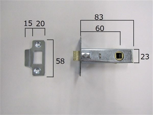 画像5: ブラックアイアン　レバーハンドル　空錠　錠前　ロートアイアン　SH8020　ラッチ付きSHTB001 3" (5)