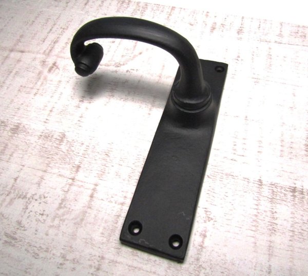 画像2: ブラックアイアン　レバーハンドル　空錠　錠前　ロートアイアン　SH8020　ラッチ付きSHTB001 3" (2)