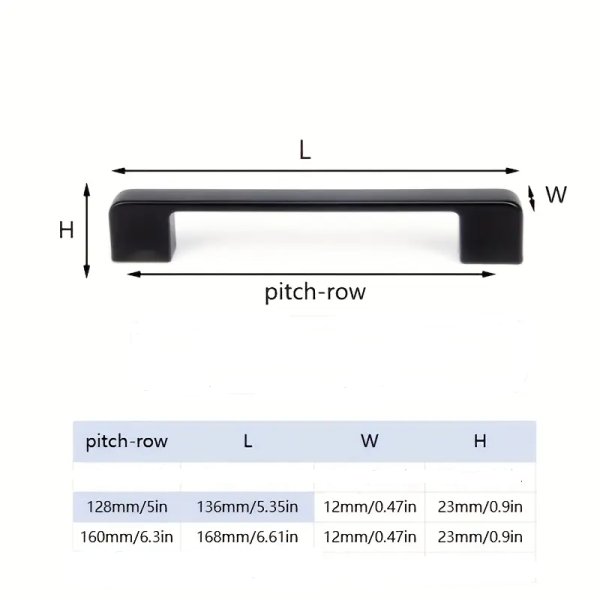画像2: 黒 アルミダイカスト取っ手 L=136 (2)