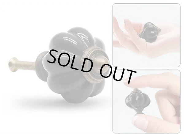 画像2: 黒セラミック　パンプキンノブ　 (2)