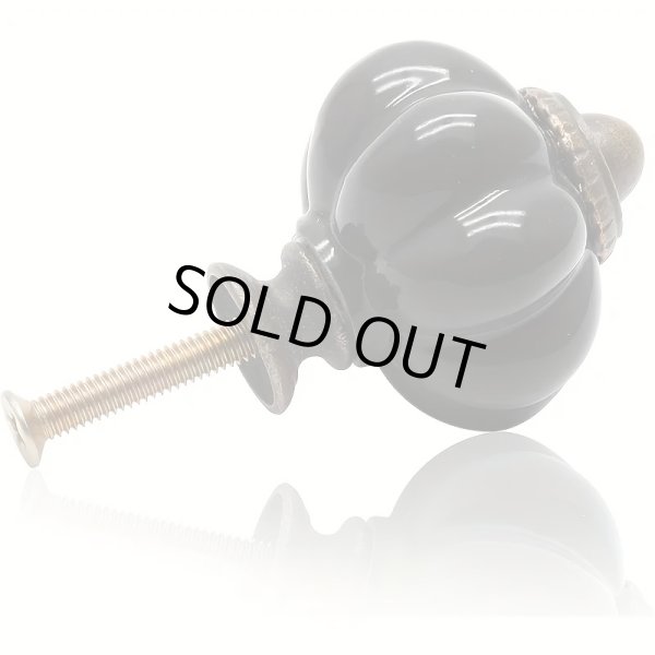 画像1: 黒セラミック　パンプキンノブ　 (1)