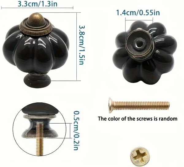 画像3: 黒セラミック　パンプキンノブ　 (3)