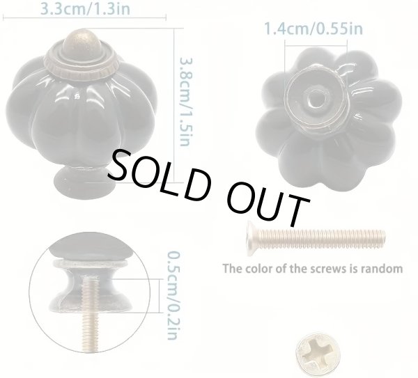 画像3: 黒セラミック　パンプキンノブ　 (3)