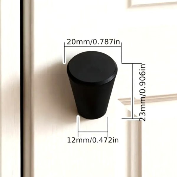 画像1: マットブラック　コーン型つまみ (1)