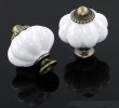 画像1: 白セラミック　パンプキンノブ　 (1)
