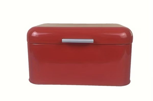 画像1: 赤いクッキー缶　ストック缶　お菓子缶　 (1)