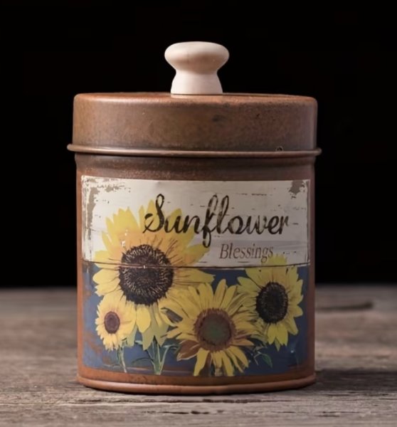 画像2: アンティーク調の丸缶　オレンジ (2)