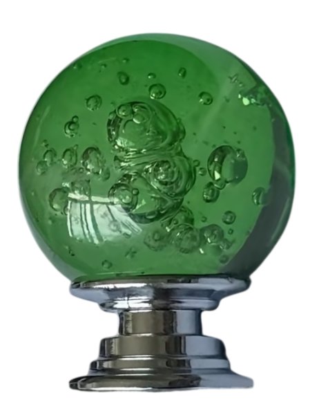 画像1: ラウンドガラス　キャビネットノブ　グリーン (1)