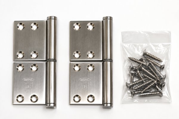 画像1: ドア用ヒンジ　旗蝶番　ステンレスHL　2.5x102x102　在庫処分品　2枚組 (1)