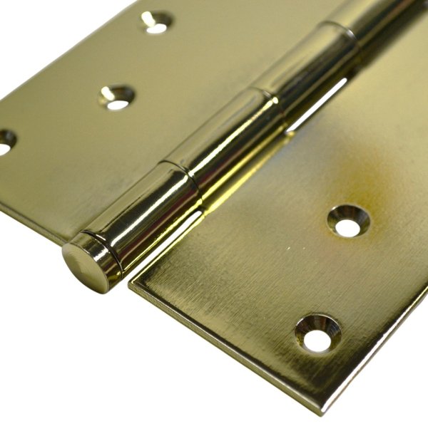 画像2: ドア用ヒンジ　平ギボシ蝶番　ステンレス金メッキ　2.5x127x102　在庫処分品　2枚組 (2)