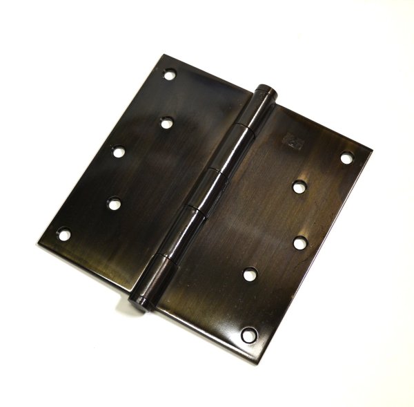 画像1: ドア用ヒンジ　平ギボシ蝶番　ステンレス古代ブロンズ　2.5x127x127　在庫処分品　2枚組 (1)