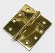 画像1: ドア用ヒンジ　平ギボシ蝶番　ステンレス金色　2.0ｘ102ｘ102　2枚組 (1)