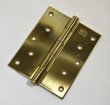 画像1: ドア用ヒンジ　平ギボシ蝶番　ステンレス金メッキ　2.5x127x102　在庫処分品　2枚組 (1)
