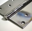 画像2: ドア用ヒンジ　平ギボシ蝶番　ステンレス磨き　2.5x127x102　在庫処分品　2枚組 (2)